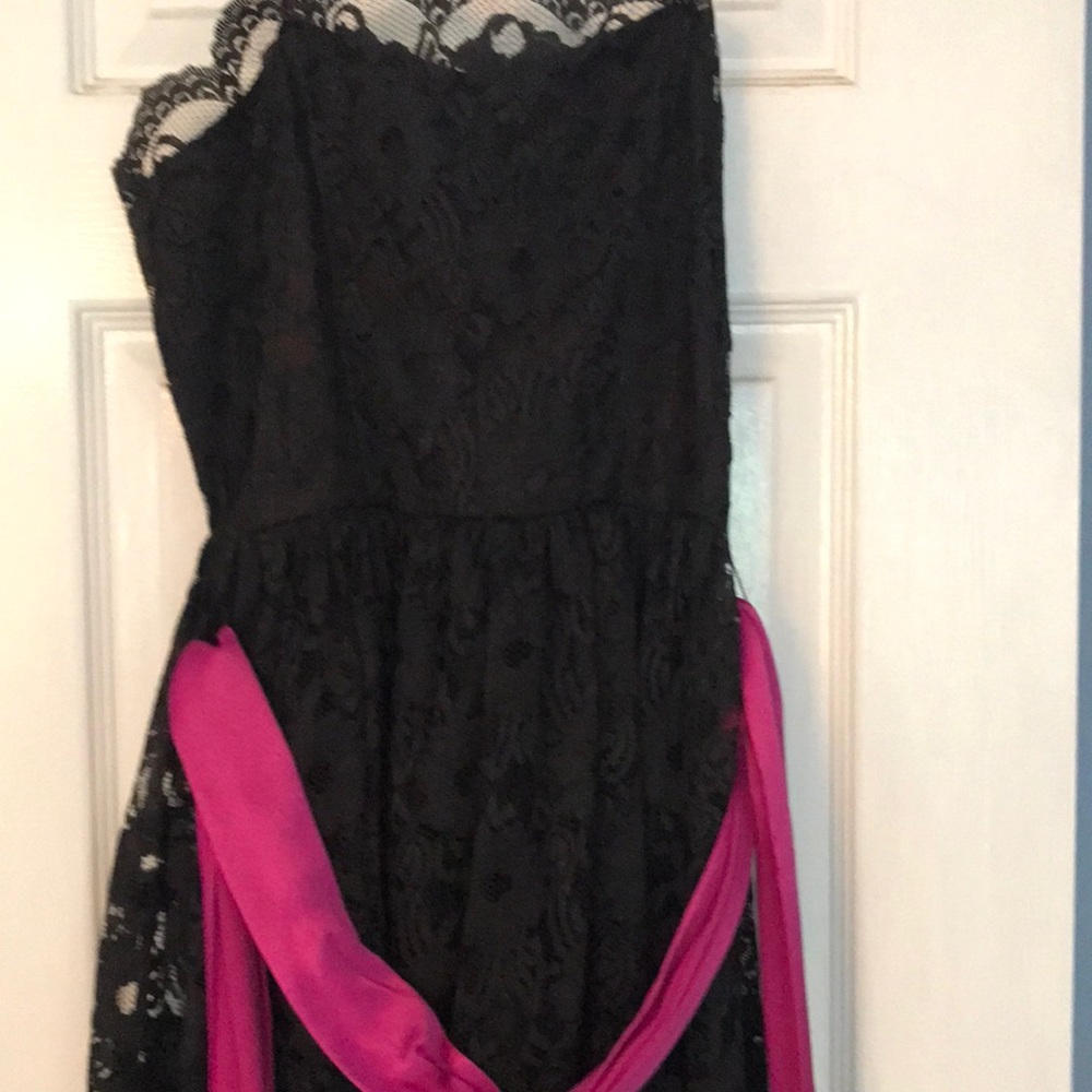 Black lace with sash dress  size 7-8